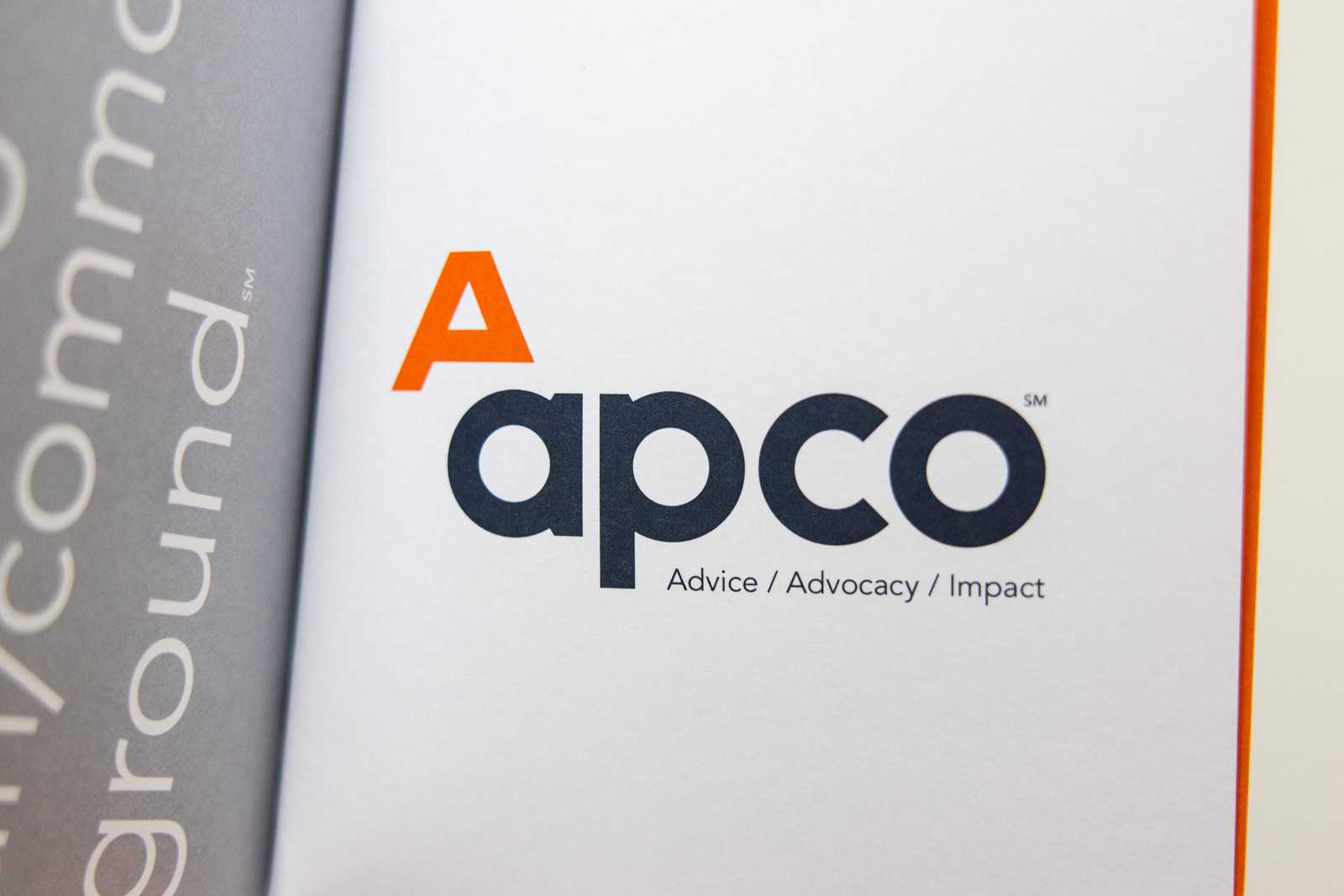 apco logo on printed piece