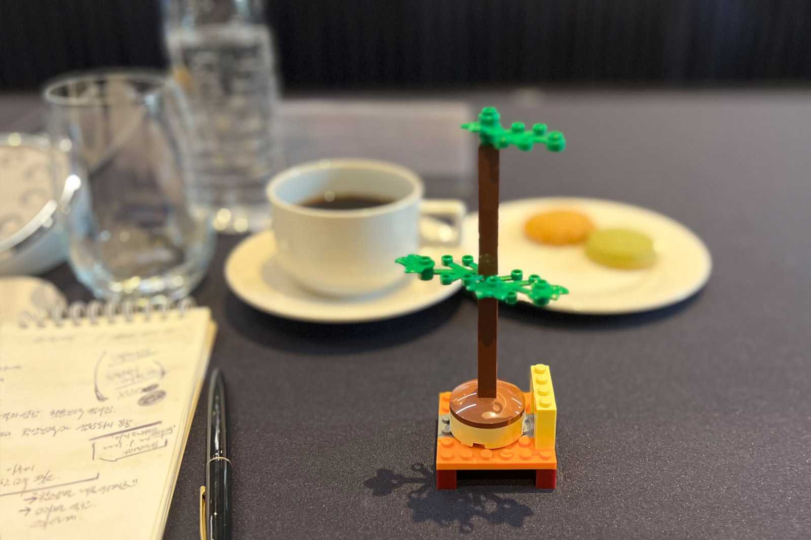 LEGO meeting with LEGO tree