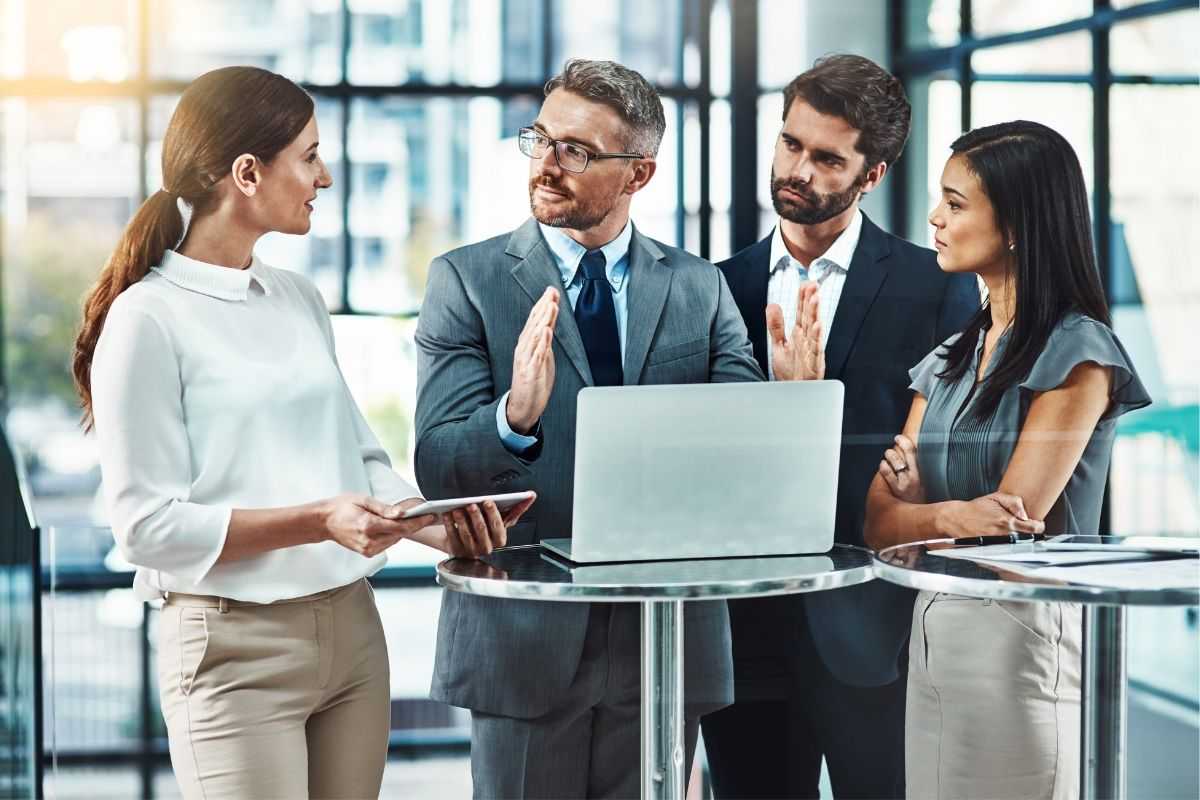 Man talking to group