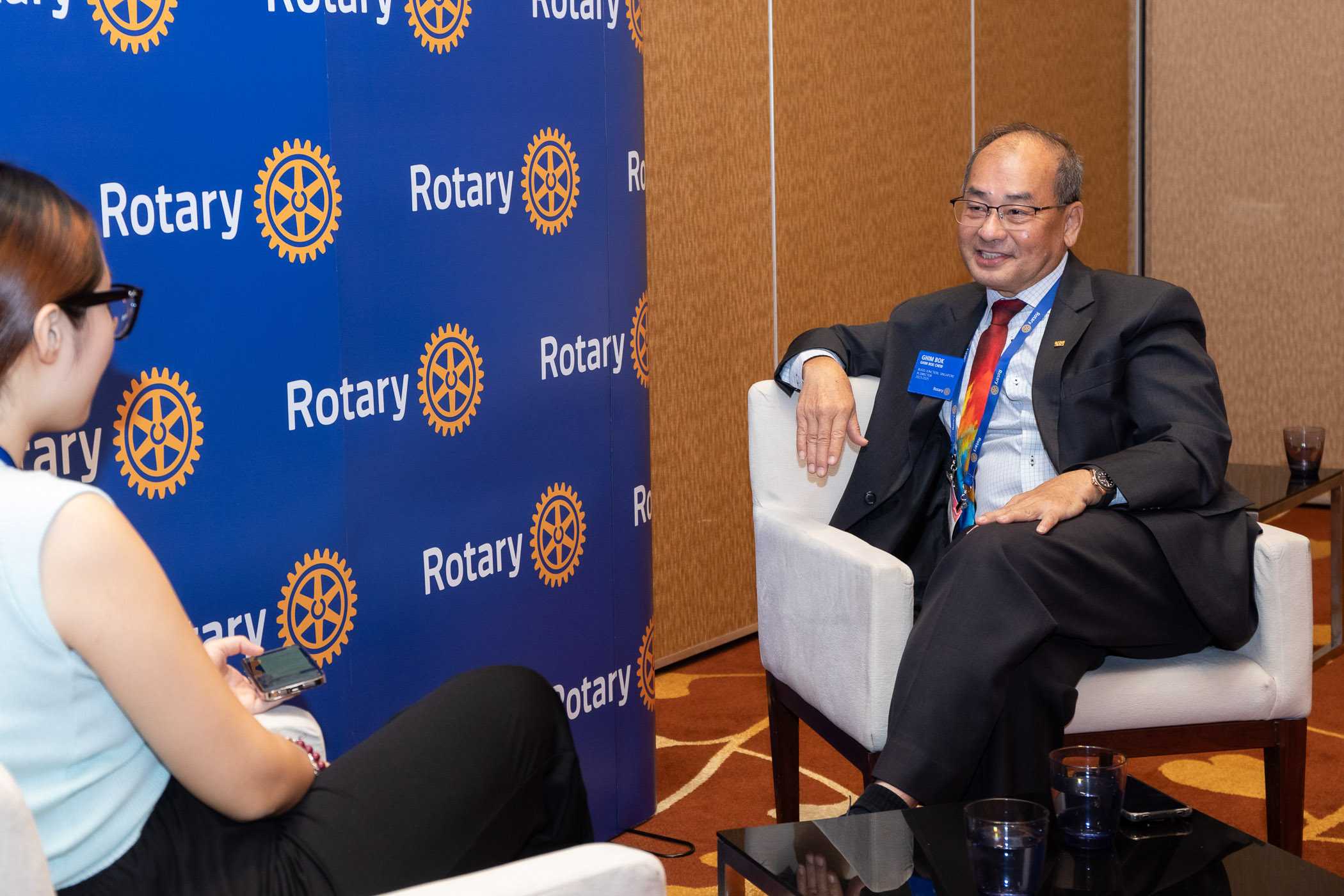 Media coverage with Ghim Bok Chew at Rotary international Convention