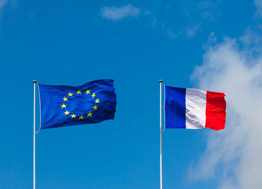 France and EU Flags