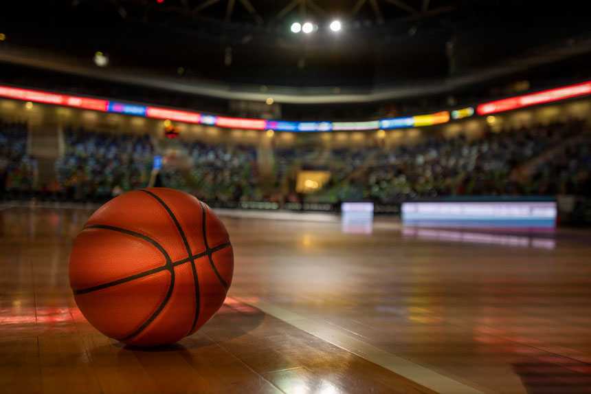 basketball on digital court
