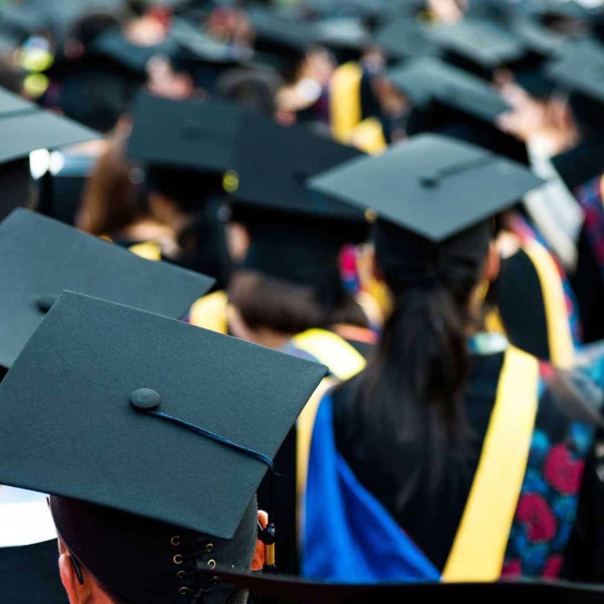 commencement college students