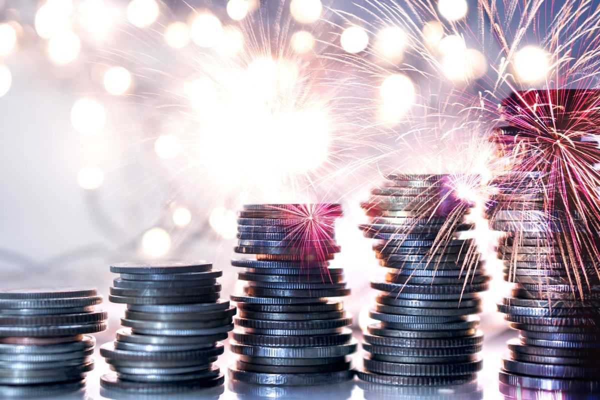 Coins and fireworks