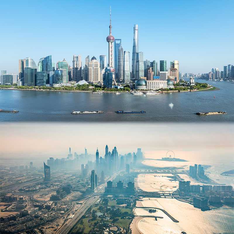 Shanghai and Dubai