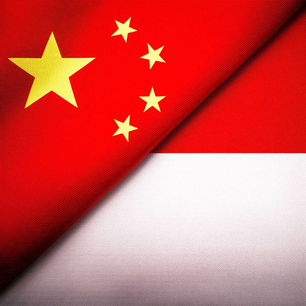 china and indonesia flags