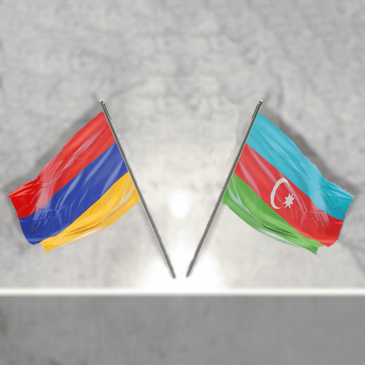 Azerbaijan and Armenian flags