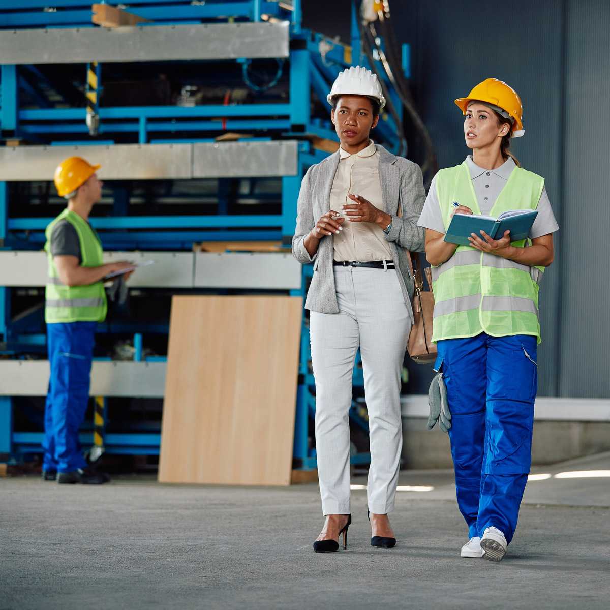 Diverse women in the warehouse