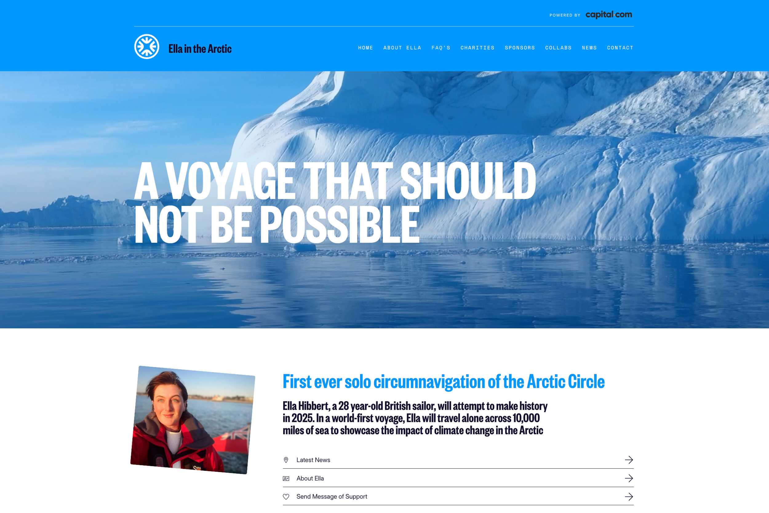 Ella in the Arctic Website Homepage