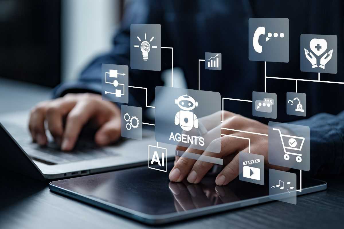 Man typing on computer