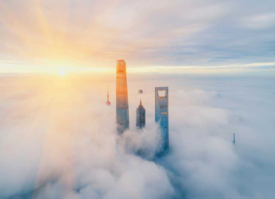 Foggy Shanghai Skyline
