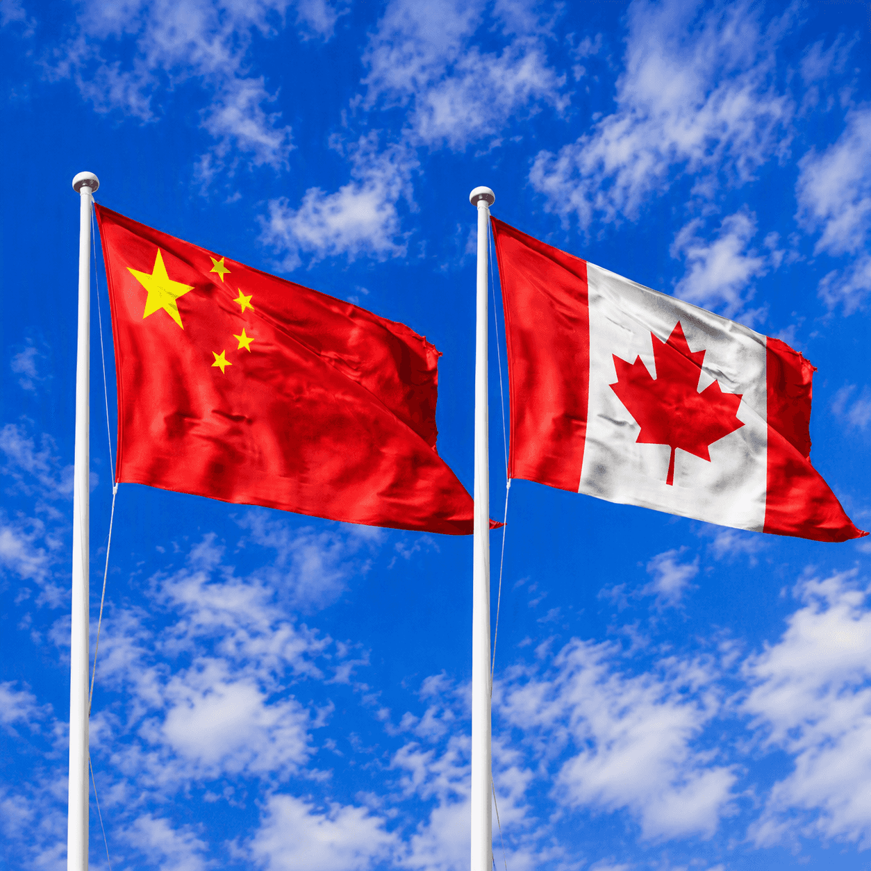 canada and china flags