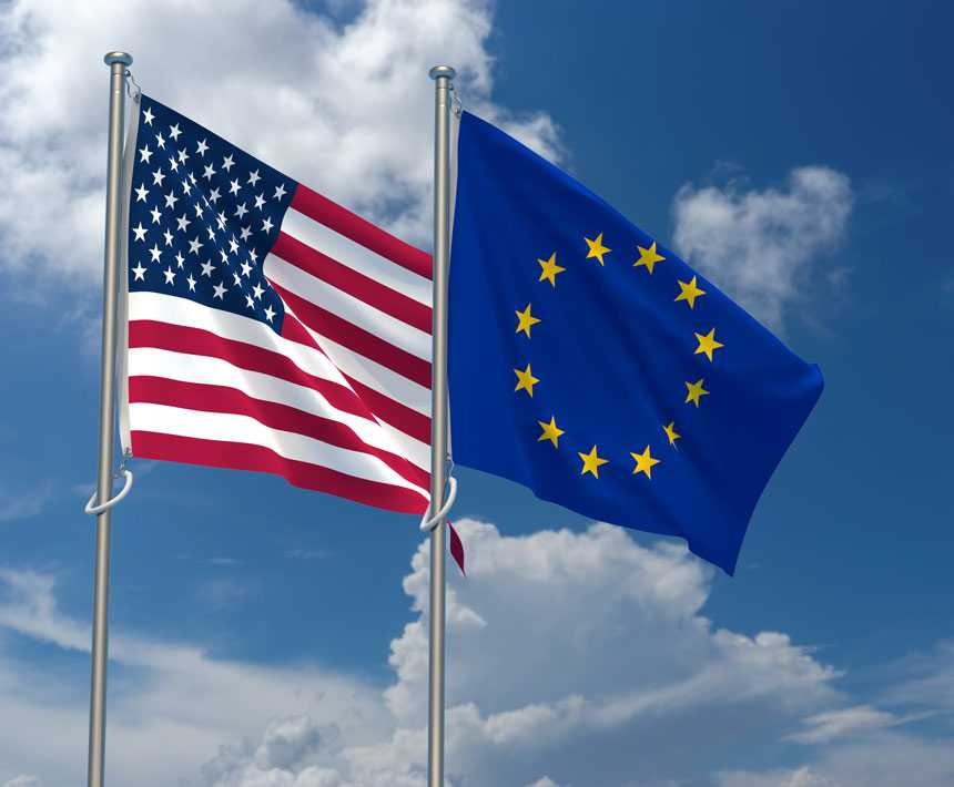 US EU Flags
