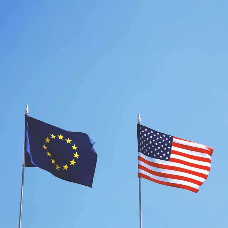 EU and US flags