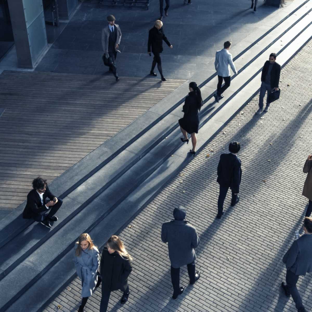 employees walking