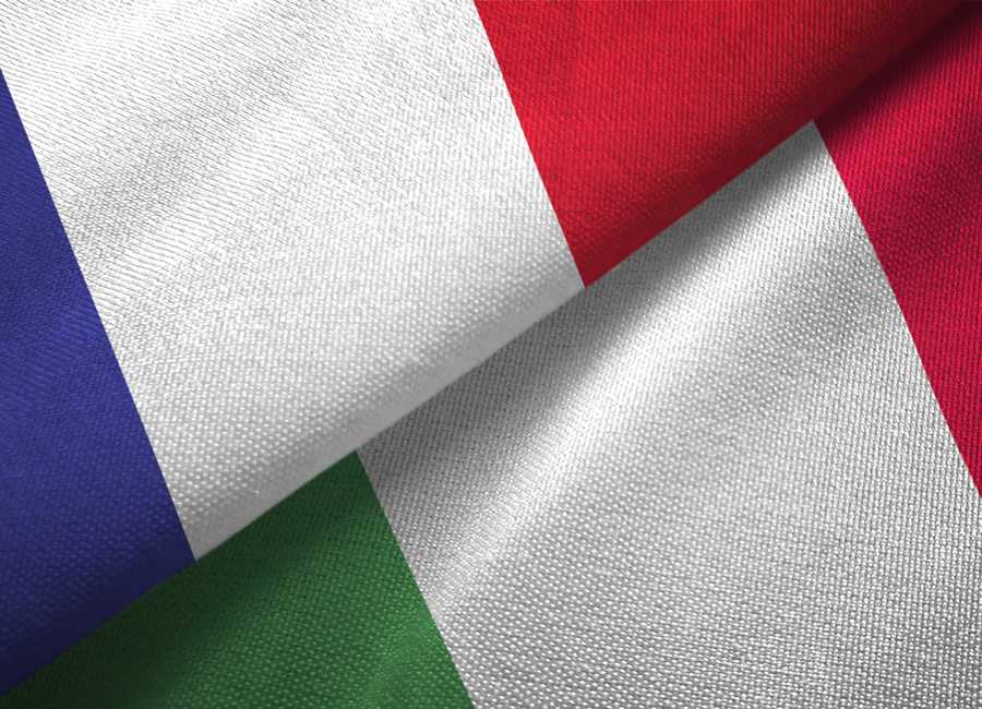 Flags of Italy and France