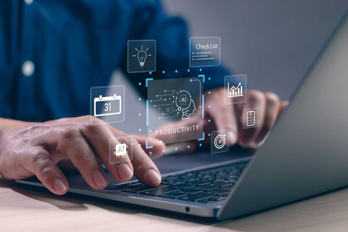 Person typing on computer