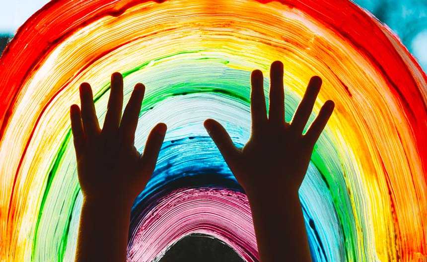 Hands Painting Rainbow