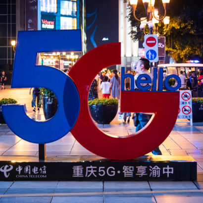 a 5G Sign in a city