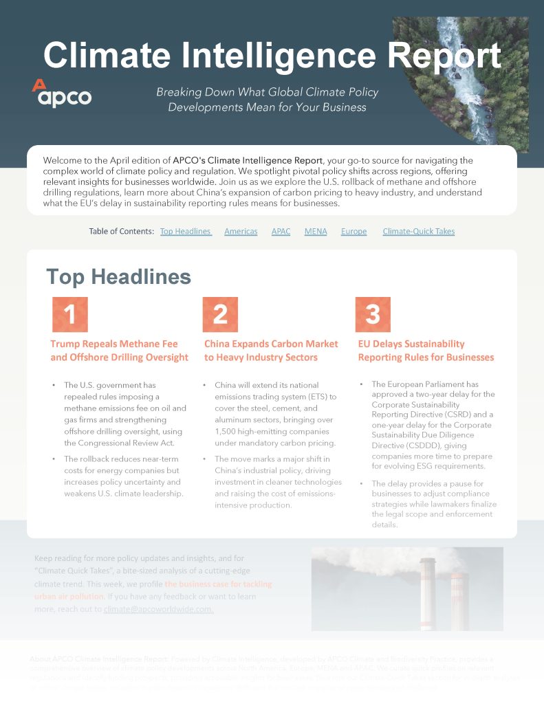 April 2025 APCO Climate Intelligence Report